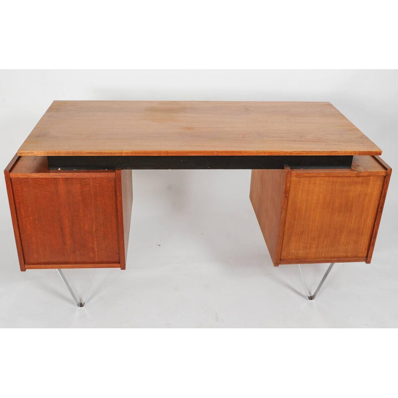 Pastoe teak and steel desk, Cees BRAAKMAN - 1952