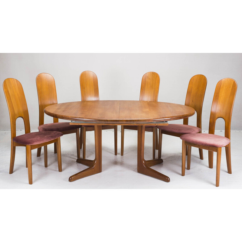 Ensemble de 6 chaises à manger en teck danois vintage par Koefloeds Hornslet, 1970
