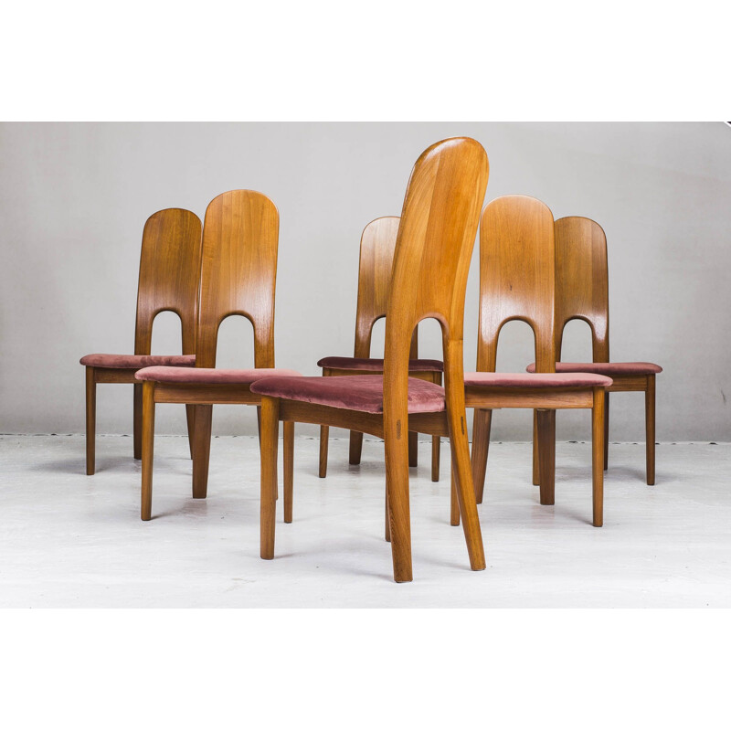 Set of 6 vintage danish teak dining chairs by Koefloeds Hornslet, 1970