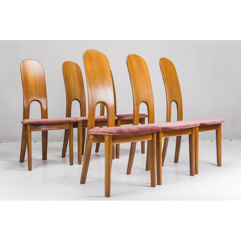 Set of 6 vintage danish teak dining chairs by Koefloeds Hornslet, 1970