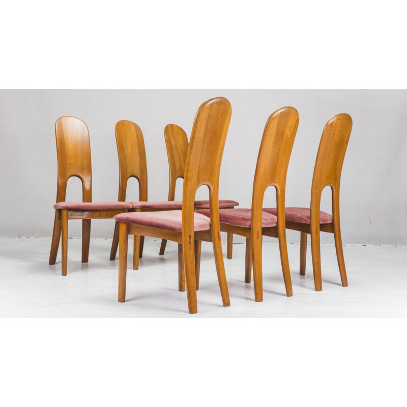 Ensemble de 6 chaises à manger en teck danois vintage par Koefloeds Hornslet, 1970