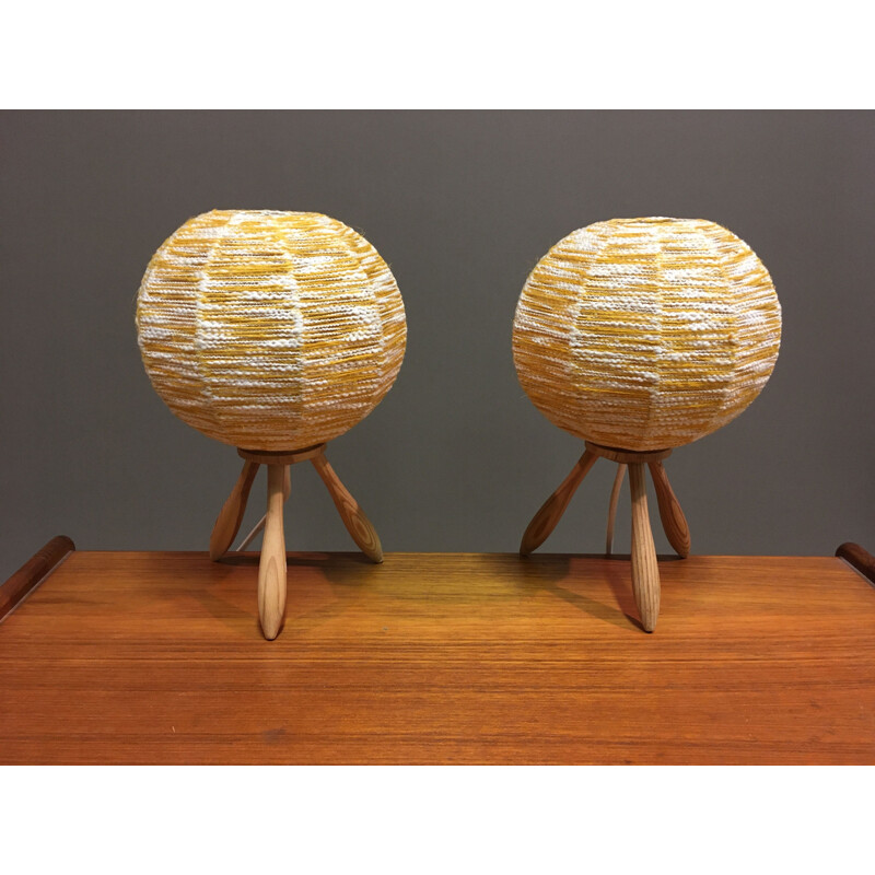 Vintage Scandinavian lamp duo 1950