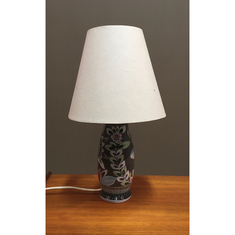 Scandinavian vintage ceramic lamp 1960