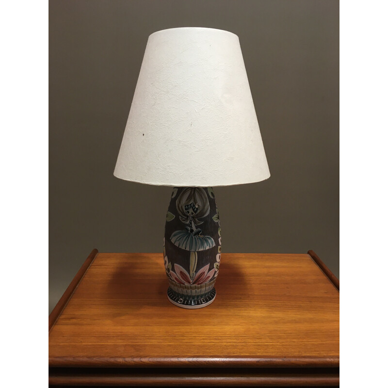 Scandinavian vintage ceramic lamp 1960