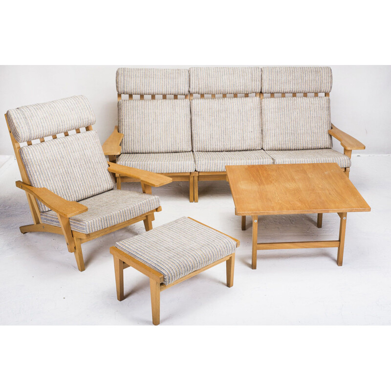 Vintage GE-375 living room set by Hans J Wegner for Getama, 1960