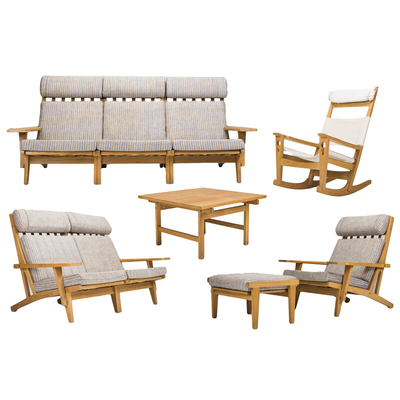 Vintage GE-375 living room set by Hans J Wegner for Getama, 1960