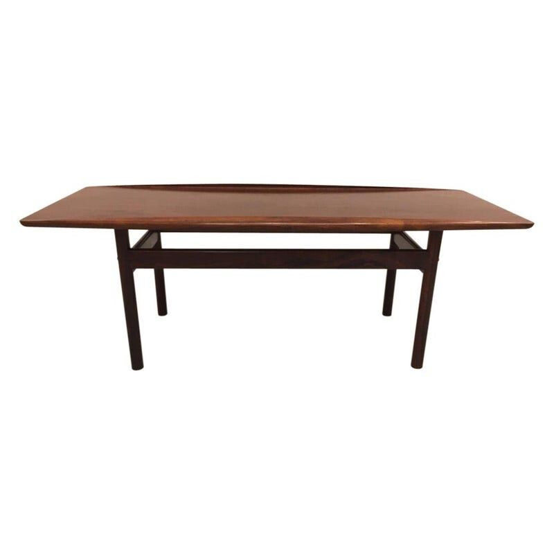 Vintage rosewood coffee table for Poul Jeppesen Grete Jalk Denmark 1950