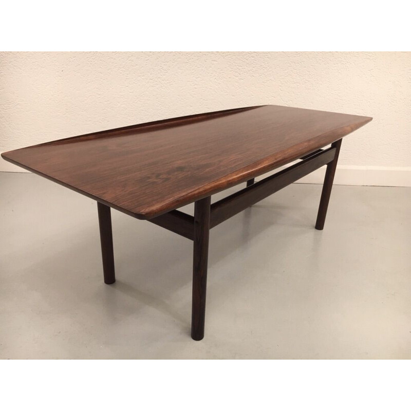 Vintage rosewood coffee table for Poul Jeppesen Grete Jalk Denmark 1950