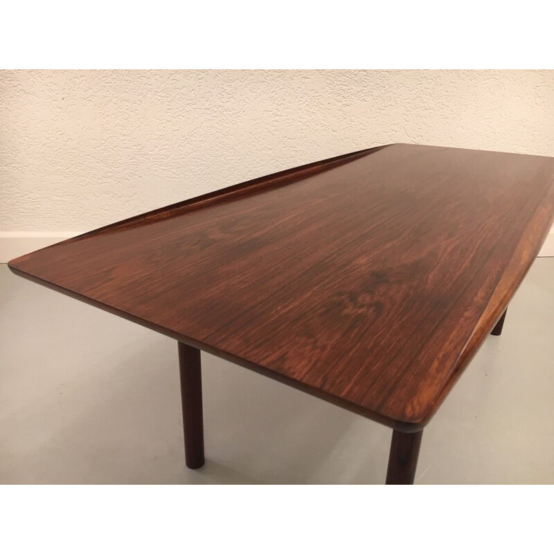 Vintage rosewood coffee table for Poul Jeppesen Grete Jalk Denmark 1950