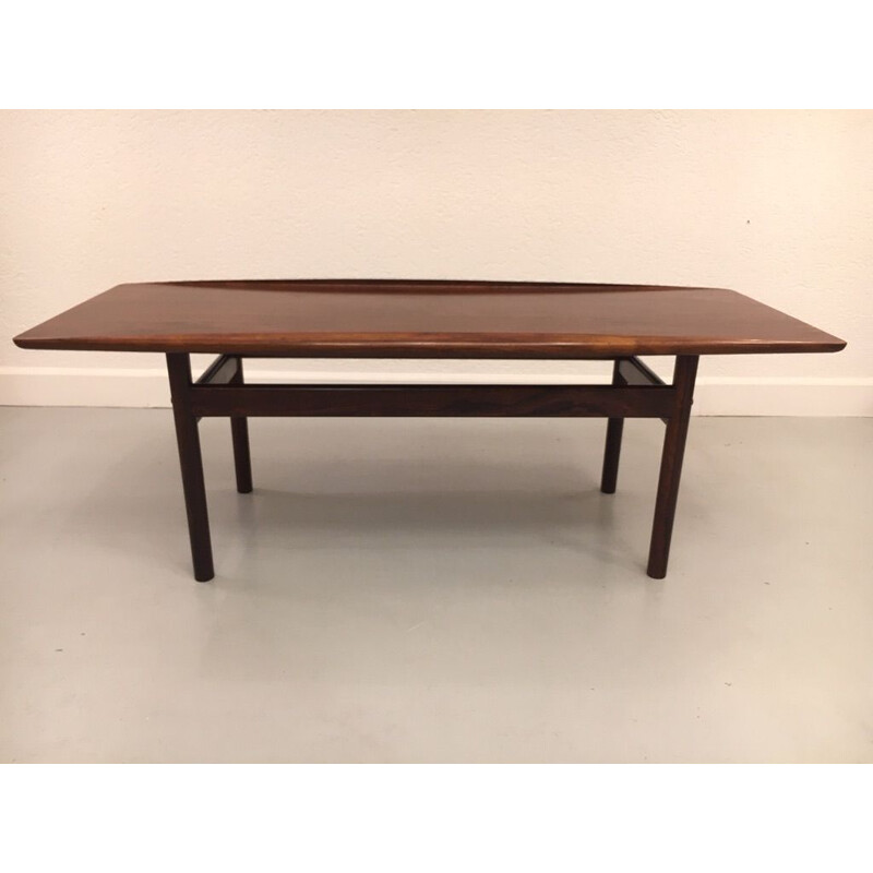 Vintage rosewood coffee table for Poul Jeppesen Grete Jalk Denmark 1950