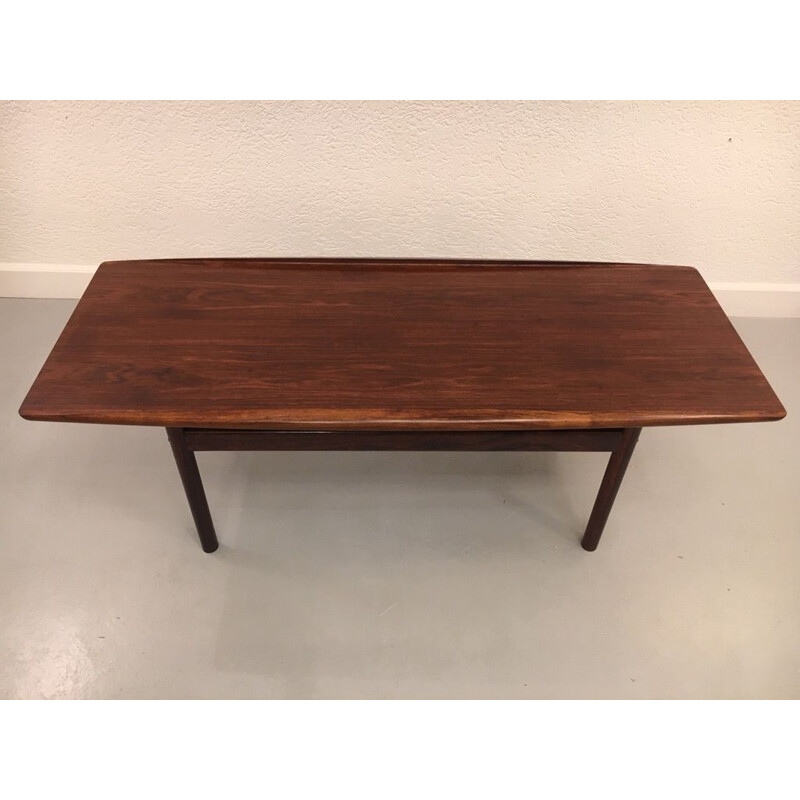 Vintage rosewood coffee table for Poul Jeppesen Grete Jalk Denmark 1950