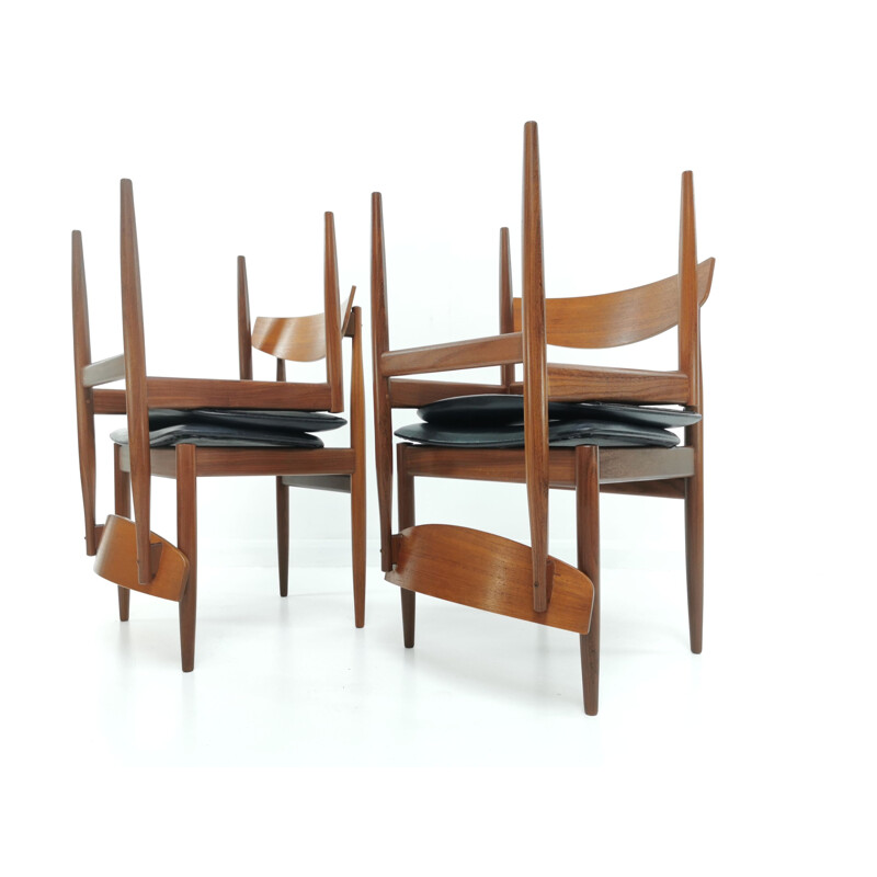 Ensemble de 4 chaises vintage de salle à manger G Plan Kofod Larsen 1960