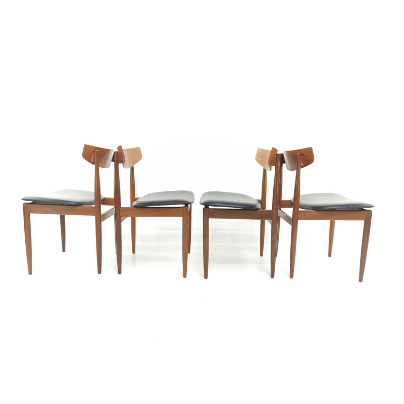 Ensemble de 4 chaises vintage de salle à manger G Plan Kofod Larsen 1960