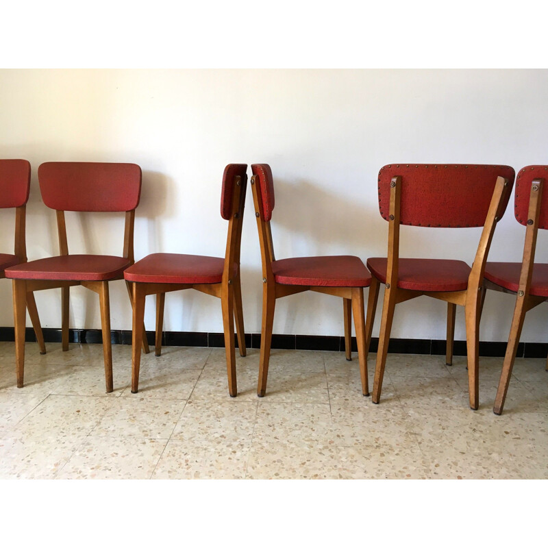 Set of 6 vintage Luterma chairs, 1950