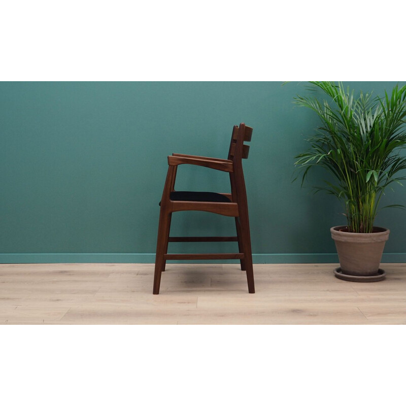 Vintage scandinavian armchair in velvet and rosewood, 1960