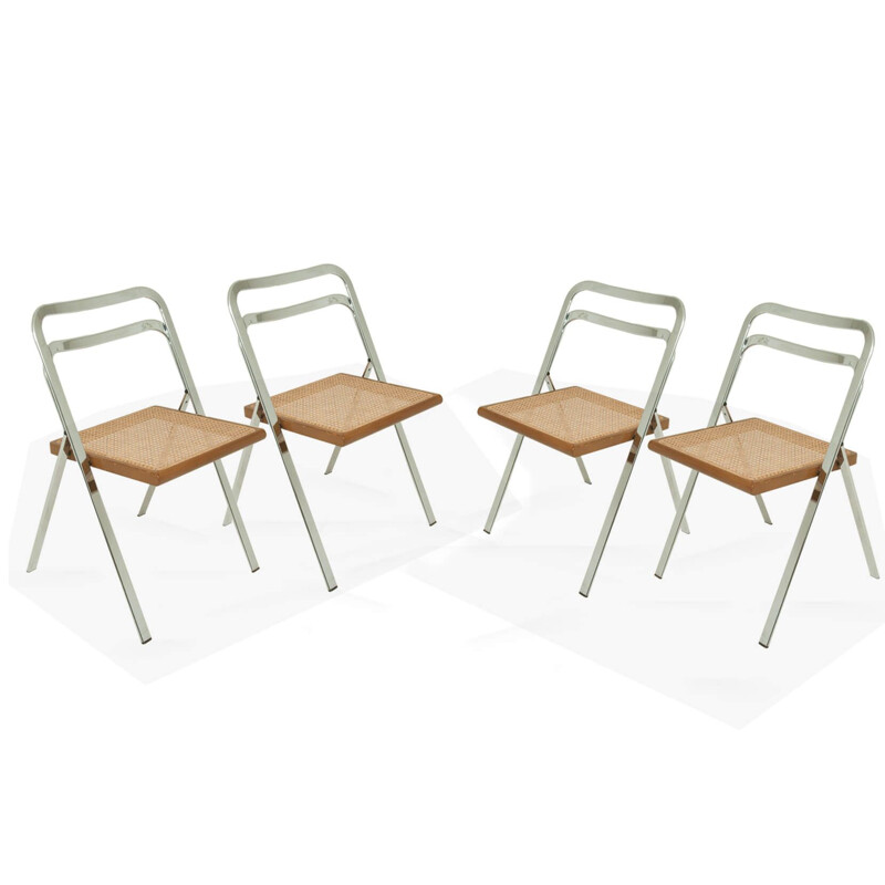 Set of 4 vintage folding chairs by Giorgio Catellan