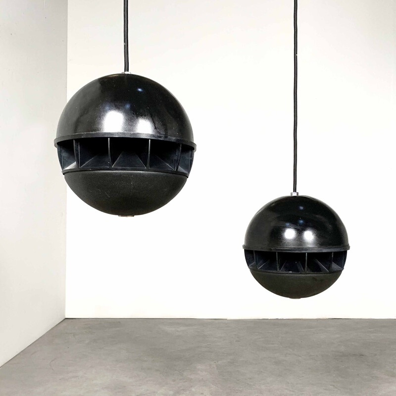 Vintage Japanese Sphere Hanging Speakers by Toa Electronics, 1970s