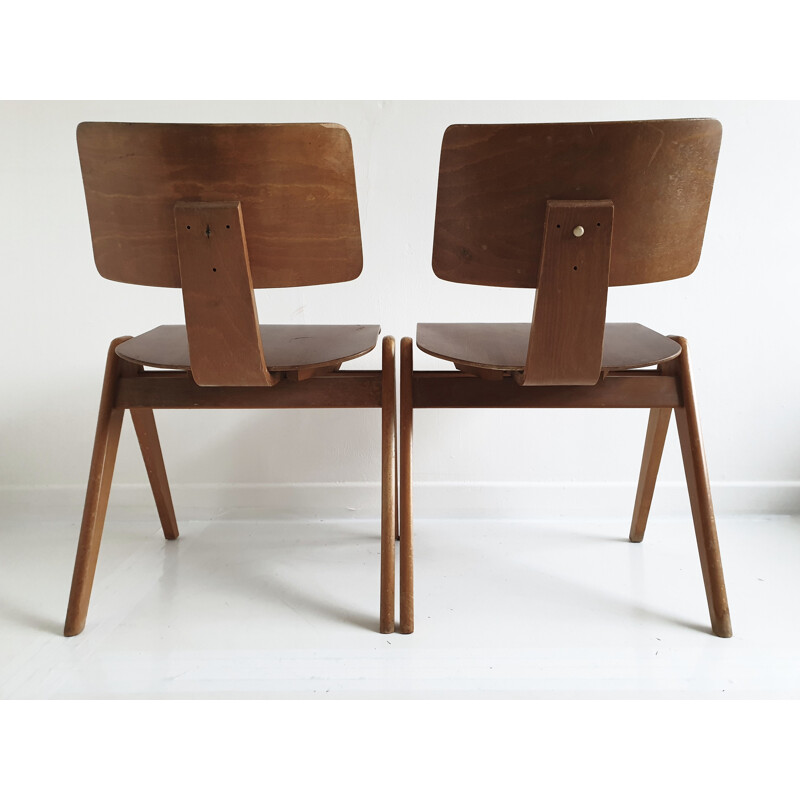 Vintage Set of 6 "Hillestak" Chairs by Robin Day for Hille, 1950