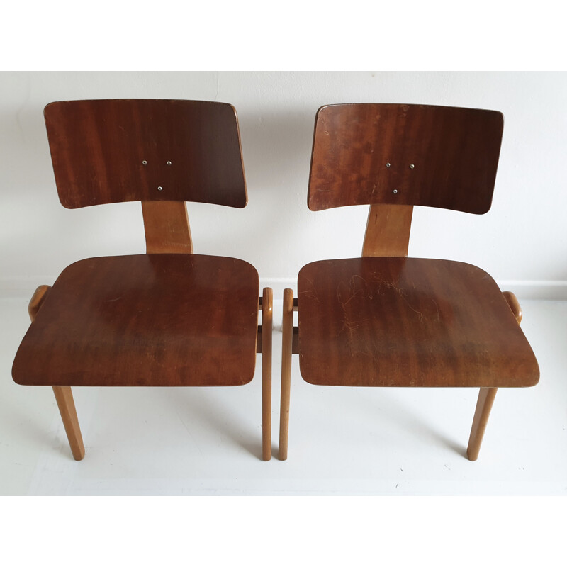 Vintage Set of 6 "Hillestak" Chairs by Robin Day for Hille, 1950
