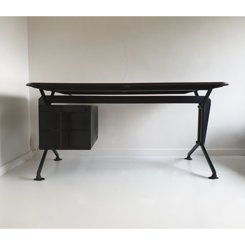 Vintage Black and Grey "Arco" Desk by BBPR for Olivetti Synthesis, Italy, 1960