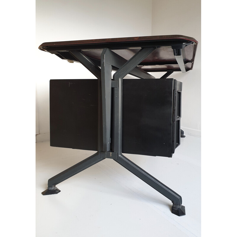 Vintage Black and Grey "Arco" Desk by BBPR for Olivetti Synthesis, Italy, 1960