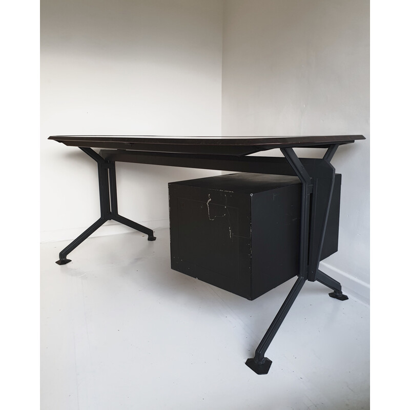 Vintage Black and Grey "Arco" Desk by BBPR for Olivetti Synthesis, Italy, 1960