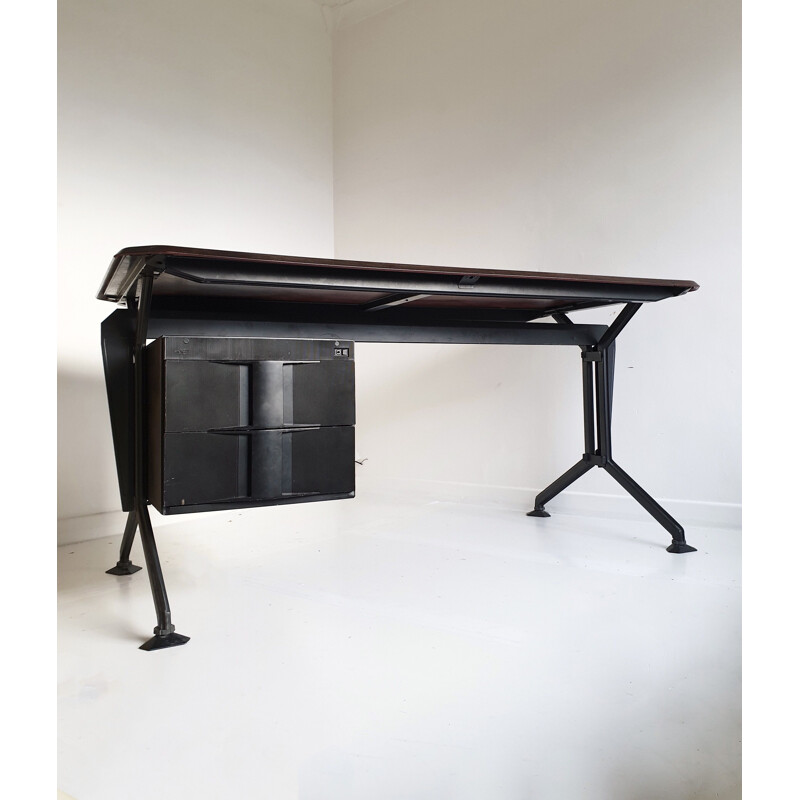 Vintage Black and Grey "Arco" Desk by BBPR for Olivetti Synthesis, Italy, 1960