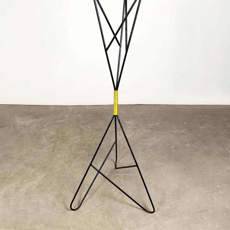 Vintage Iron & Wood Coat Stand by Roger Feraud, 1960s