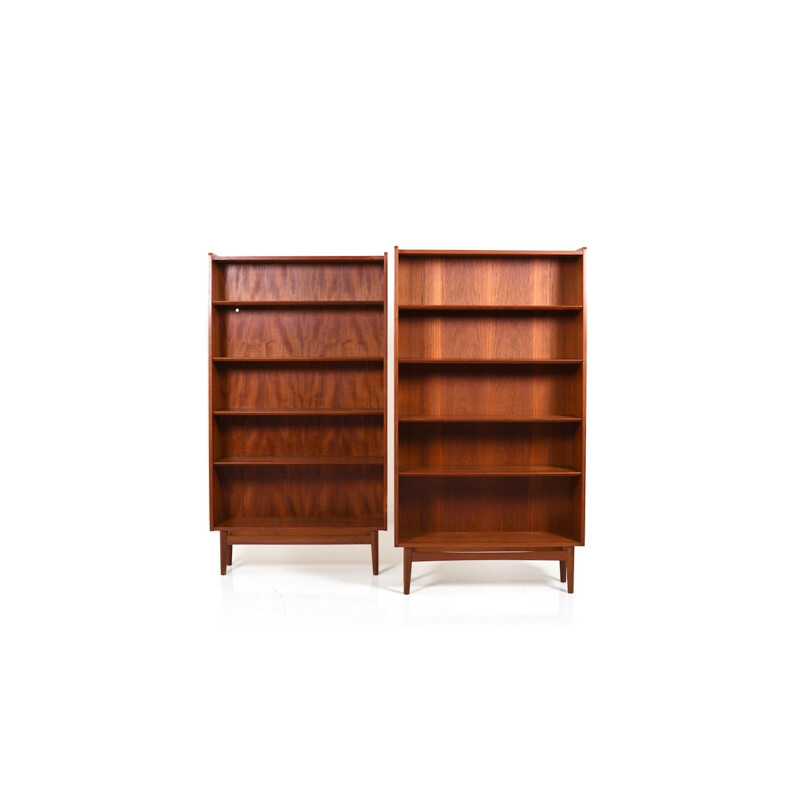 Vintage Pair of conical Danish BookCases in Teak