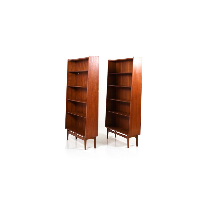 Vintage Pair of conical Danish BookCases in Teak