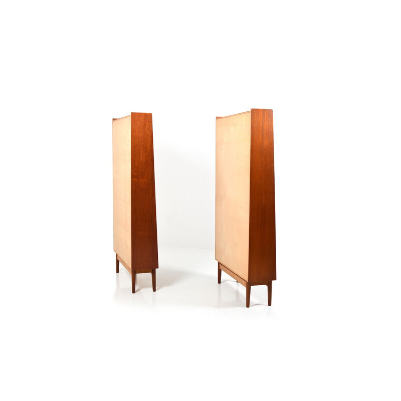 Vintage Pair of conical Danish BookCases in Teak