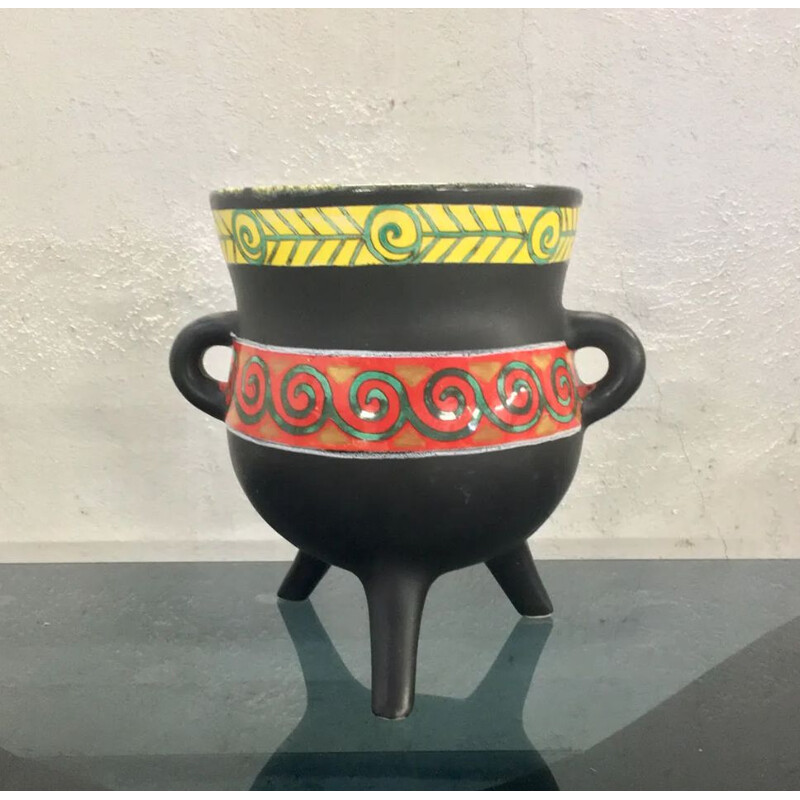 Vase chaudron vintage par Gabriel Fourmentin 1960