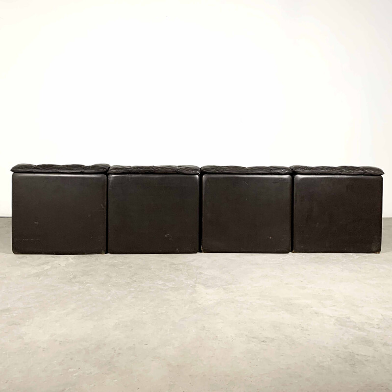 Vintage Dark Brown DS11 Modular Sofa by De Sede, 1960s