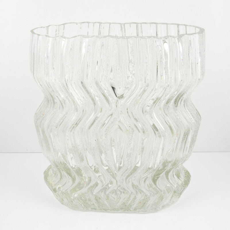 Vase en verre vintage de Tapio Wirkkala pour Rosenthal Studio Line, Allemagne 1960