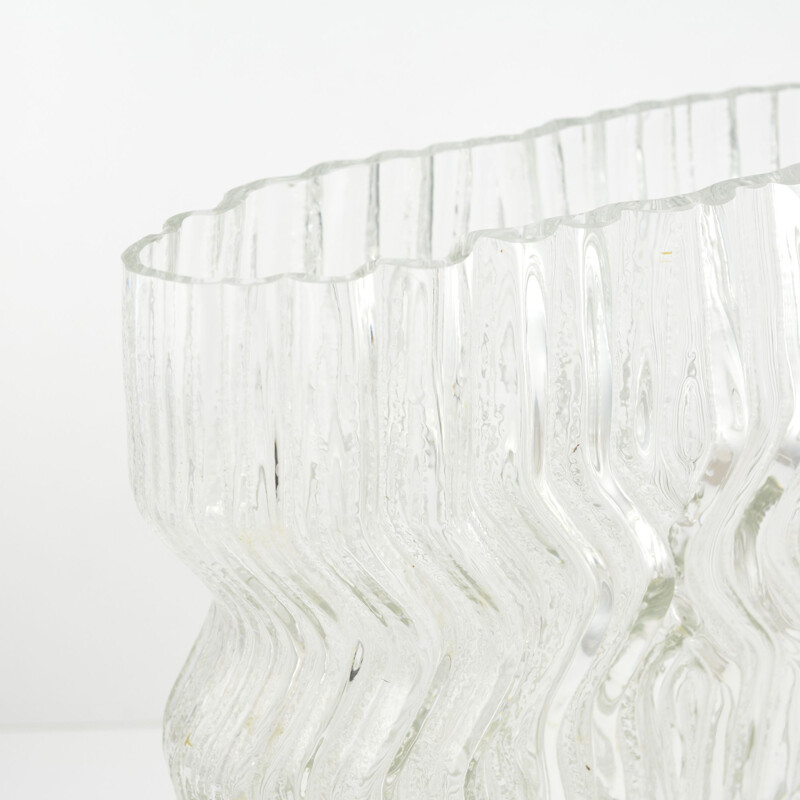 Vase en verre vintage de Tapio Wirkkala pour Rosenthal Studio Line, Allemagne 1960