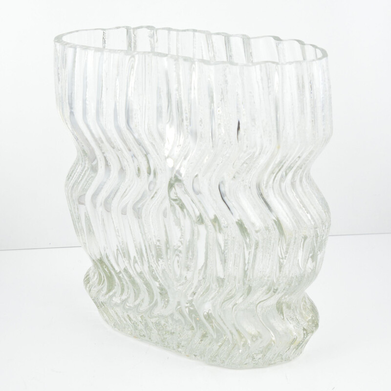 Vintage Large glass vase by Tapio Wirkkala for Rosenthal Studio Line, Germany 1960s