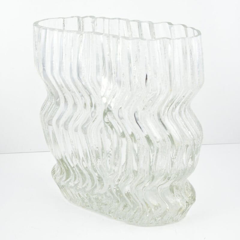 Vase en verre vintage de Tapio Wirkkala pour Rosenthal Studio Line, Allemagne 1960