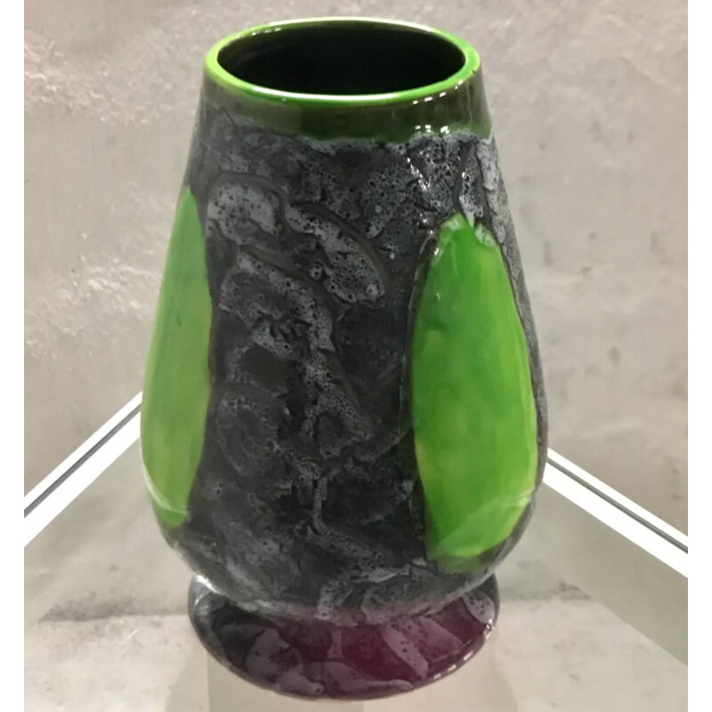Vintage green ceramic vase, 1960