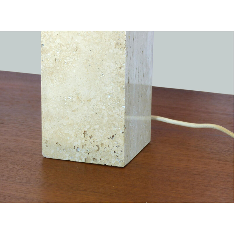 Vintage lamp in travertine by Philippe Barbier, 1970s