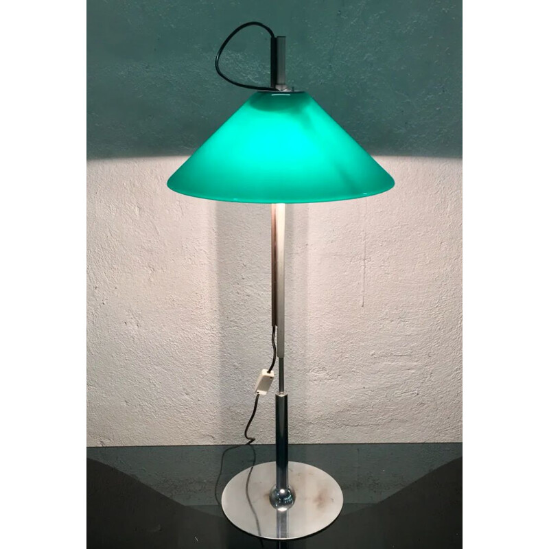 Lampe vintage en métal et verre "Aggregato" de Enzo Mari