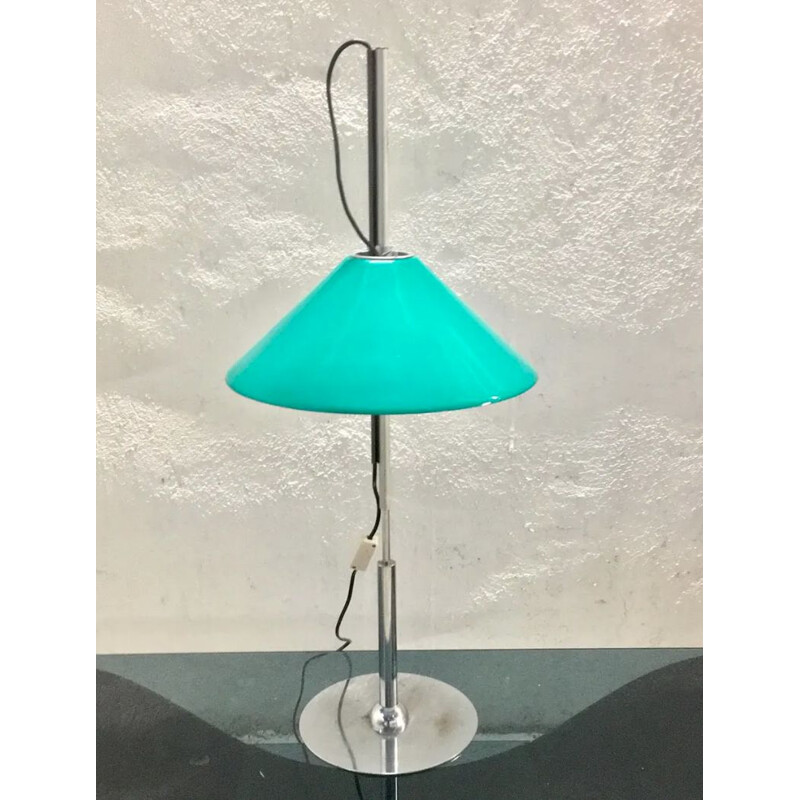 Lampe vintage en métal et verre "Aggregato" de Enzo Mari