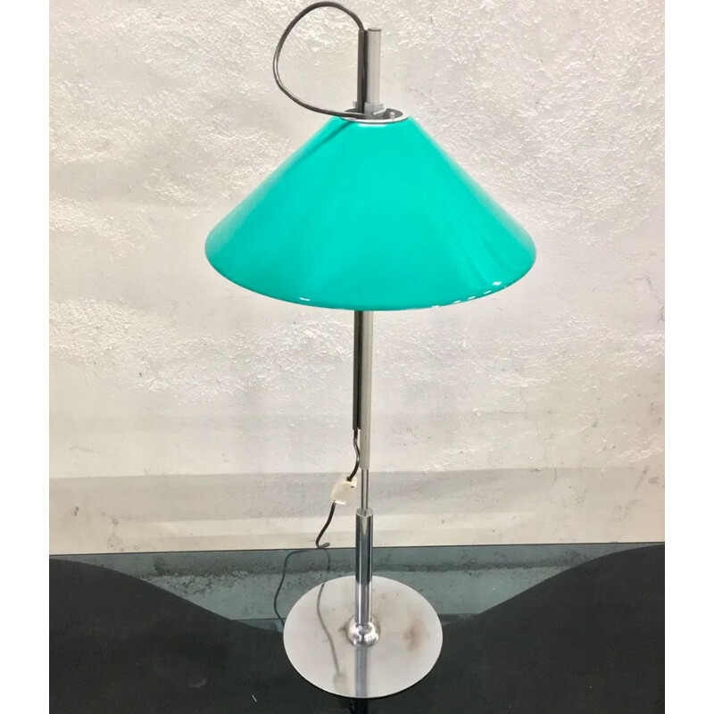 Lampe vintage en métal et verre "Aggregato" de Enzo Mari