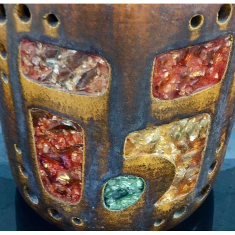 Lampe vase vintage en céramique d'Accolay, 1960-70