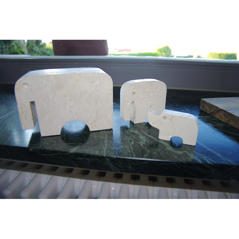 Vintage travertine animals group by Fratelli Mannelli, 1970