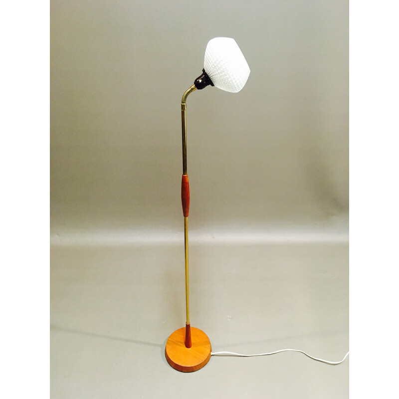 Vintage modular floor lamp in teak, 1950s