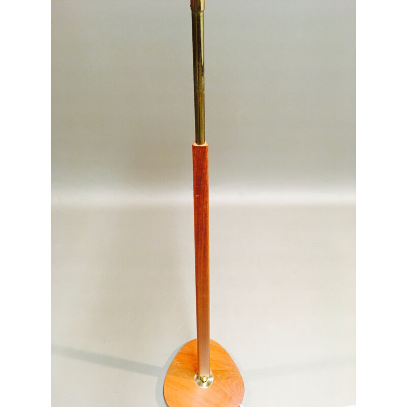 Vintage modular floor lamp in teak and metal, 1950