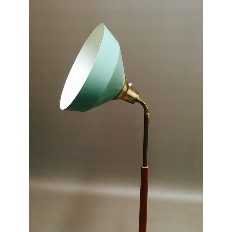 Vintage modular floor lamp in teak and metal, 1950