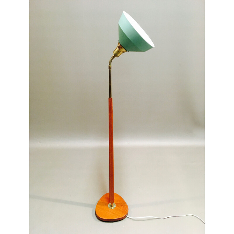 Vintage modular floor lamp in teak and metal, 1950