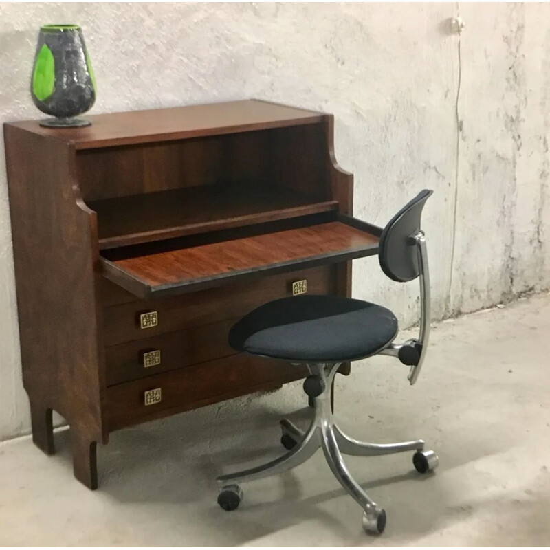 Vintage secretary in rosewood, Italy, 1960-70s