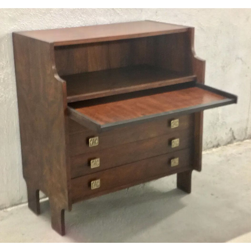 Vintage secretary in rosewood, Italy, 1960-70s